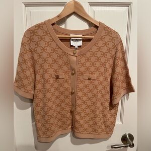 Sam Edelman Tan Cardigan with Gold Accents